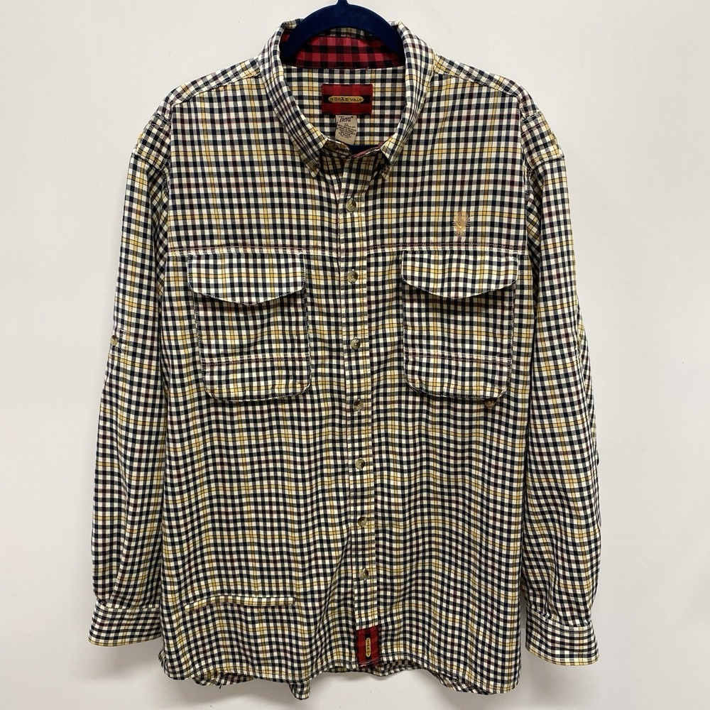 Braeval Tiera Exventurer Vented Shirt Men's XL Wool Cotton‎ Button Plaid